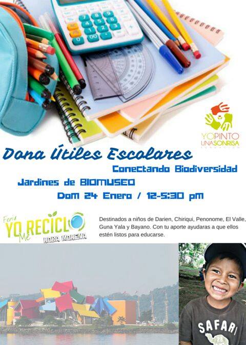 Recolecta de útiles escolares en la feria Yo Me Reciclo